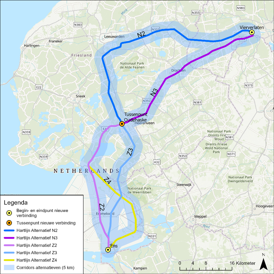 kaartje mogelijke locaties hoogspanningsmasten