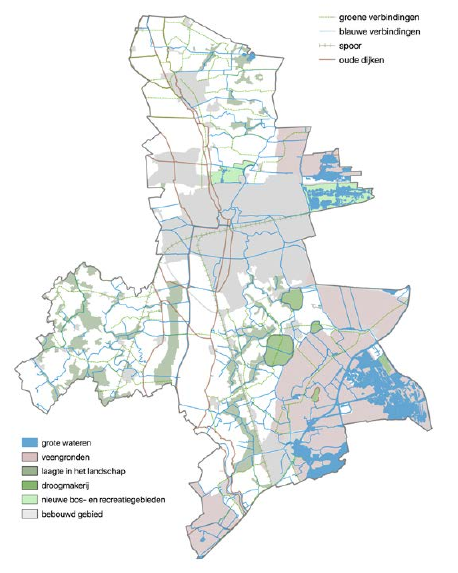 Afbeelding 15: Groenblauwe structuren in de gemeente Leeuwarden. Inventarisatie van ecologisch waardevolle groene en blauwe landschapselementen.